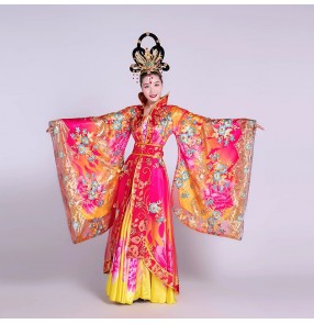 Ancient Chinese traditional folk costumes Tang Han Dynasty Empress cosplay dresses for women queen princess Film perform Hanfu Yang Guifei Wu Zetian cosplay gown 